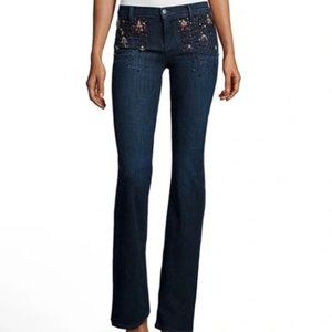 J Brand Limited Edition Charlotte Dark Wash Embellished Jeans